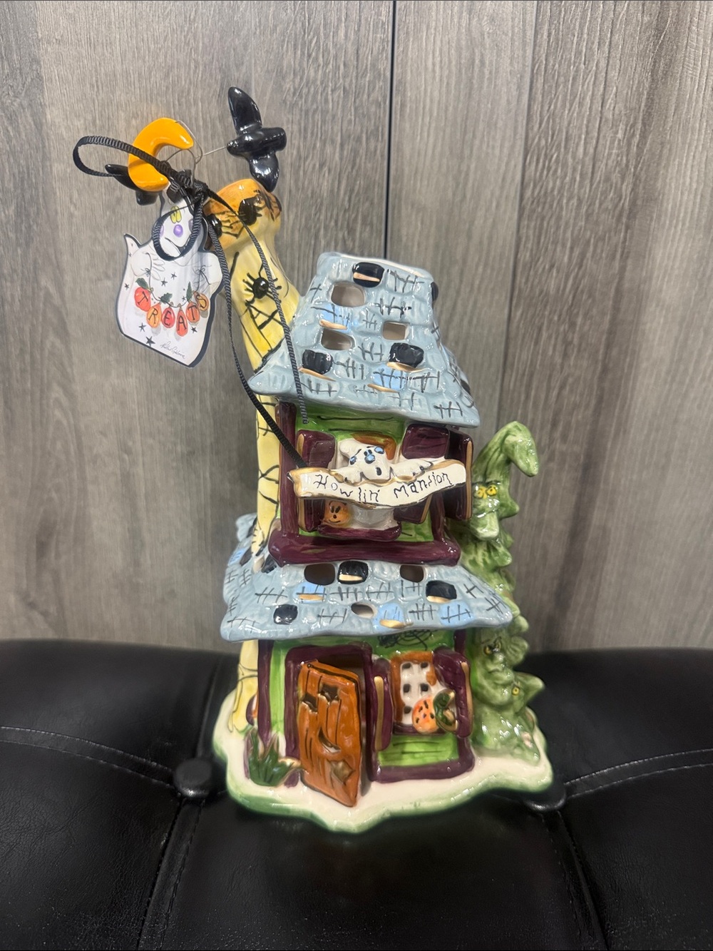 Blue Sky Clayworks Howlin' Mansion Halloween Candle House By Heather Goldminc